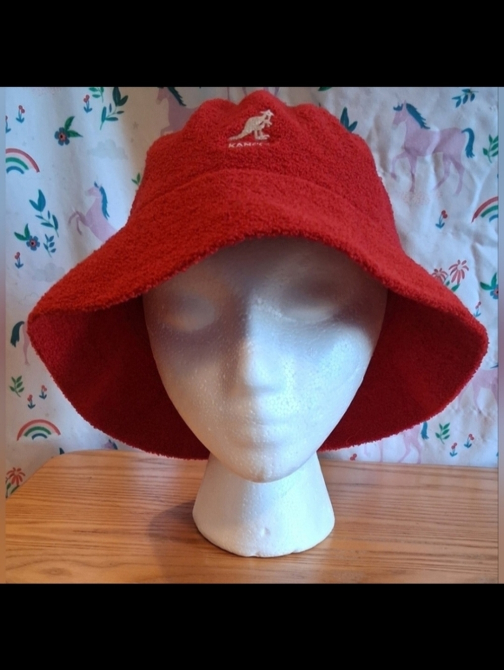 NWOT Y2K Kangol Scarlet Red Terry  Bermuda Casual Unisex Preppy Bucket Hat Cap